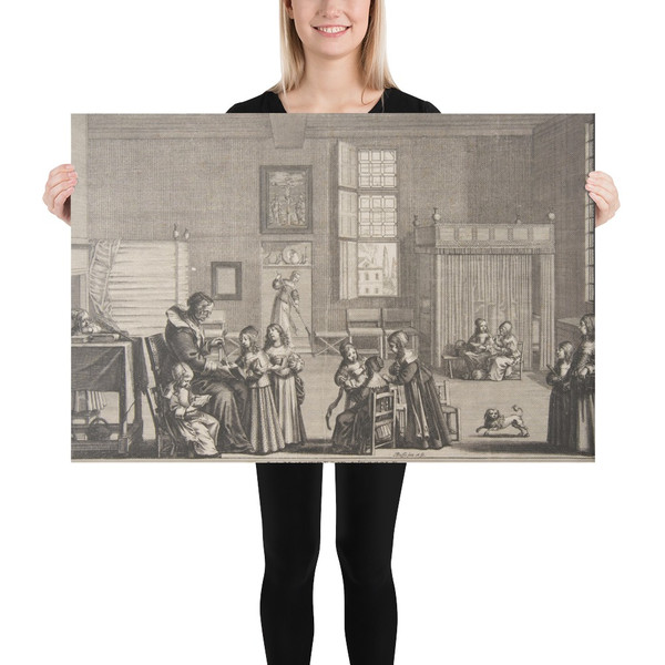 The School Mistress - Abraham Bosse - ca. 1638 - Canvas Museum quality 7738900