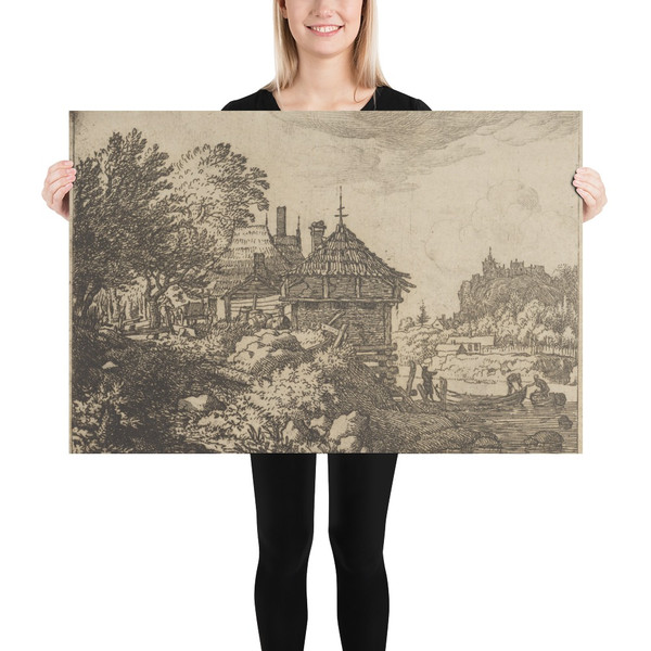 The Two Boats Approach a Hut - Allart van Everdingen - Paper Poster Museum quality 7739170