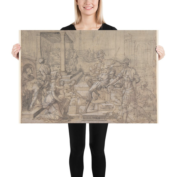 Amya Petitioning Faustus for the Custody of Saint Mamas - Jean Cousin the Elder - ca. 1543 - Paper Poster Museum quality 7744262