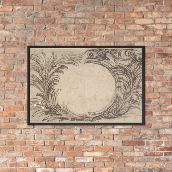 Two Variants for a Cartouche with Palm Leave Decoration - Giovanni Battista Foggini - 1652–1725 - Photo Paper Framed Poster Museum quality 7741284