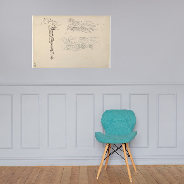 Écorché: Three Studies of a Male Cadaver - Eugène Delacroix - n.d. - Photo Paper Poster Museum quality 7745067