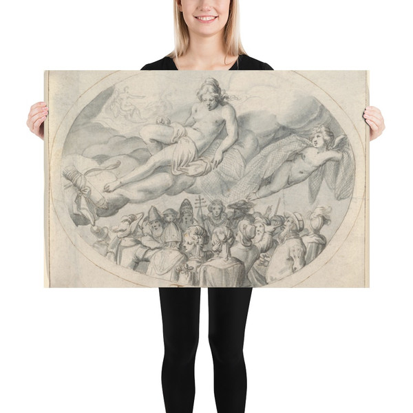 Emblem Drawing ("I rule everything") - Jacob Matham - early 17th century - Paper Poster Museum quality 7737484