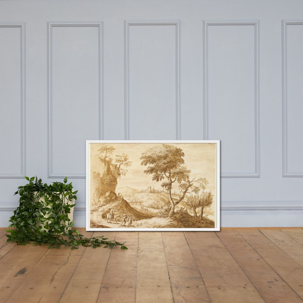 Landscape with a Town in the Distance - Anton Maria Zanetti the Elder - 1680–1767 - Matte Paper Framed Poster Museum quality 7746256