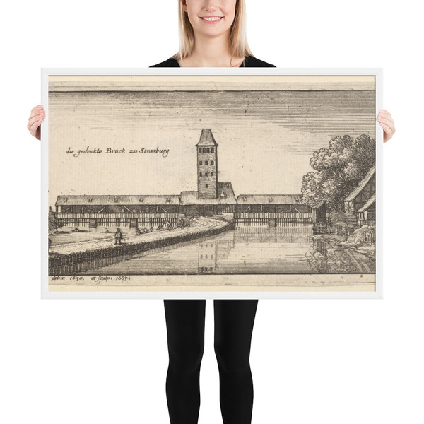 Strasbourg - Wenceslaus Hollar - 1665 - Matte Paper Framed Poster Museum quality 7740047