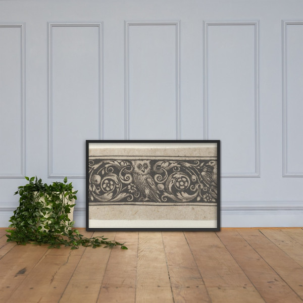 Reverse Copy of a Design for a Buckle with an Owl - Theodor de Bry - 1580–1600 - Photo Paper Framed Poster Museum quality 7737982