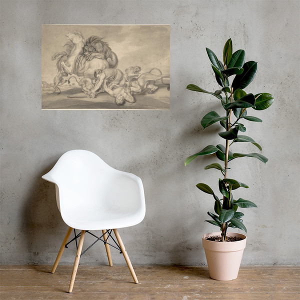 Lions Attacking Two Men and a Horse - James Ward - 1801–59 - Photo Paper Poster Museum quality 7724120