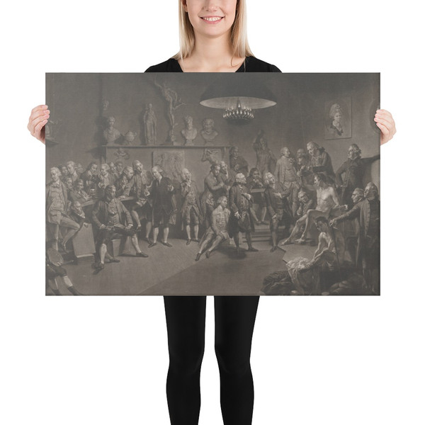 The Royal Academy of Arts - Richard Earlom - August 2, 1773 - Canvas Museum quality 7719959