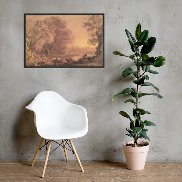 Arcadian Landscape - George Barret, the younger - 1820–42 - Photo Paper Framed Poster Museum quality 7745671