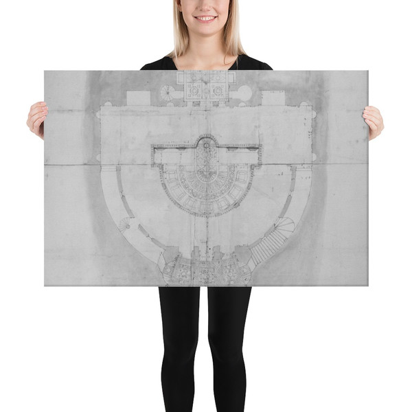 Villa Giulia, plan (composite) - Anonymous, French, 16th century - early to mid-16th century - Canvas Museum quality 7740722