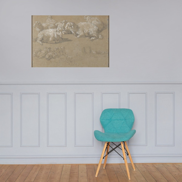 Reclining Sheep in a Landscape - Francesco Londonio - 1759–82 - Photo Paper Poster Museum quality 7723697