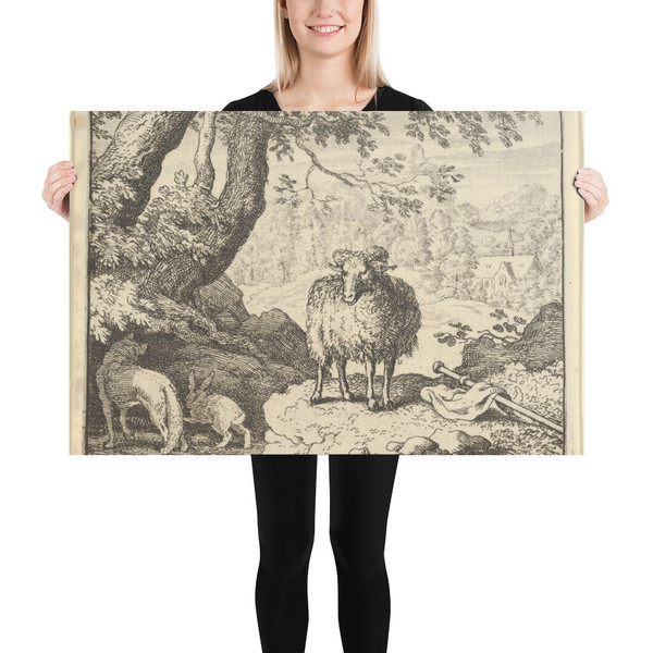 Renard Convinces the Rabbit to Enter His Burrow and Kills Him from Hendrick van Alcmar's Renard The Fox - Allart van Everdingen - 1650–75 - Paper Poster Museum quality 7725380