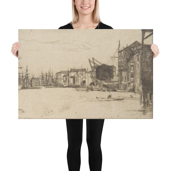 Free Trade Wharf - James McNeill Whistler - 1877 - Canvas Museum quality 7742041