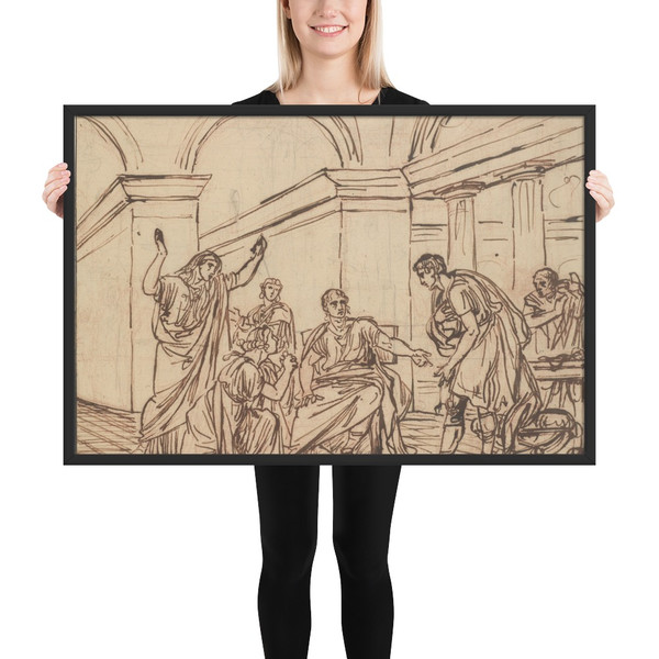 The Clemency of Augustus (Corneille, Cinna, V, 3) - François André Vincent - ca. 1787–88 - Matte Paper Framed Poster Museum quality 7746594