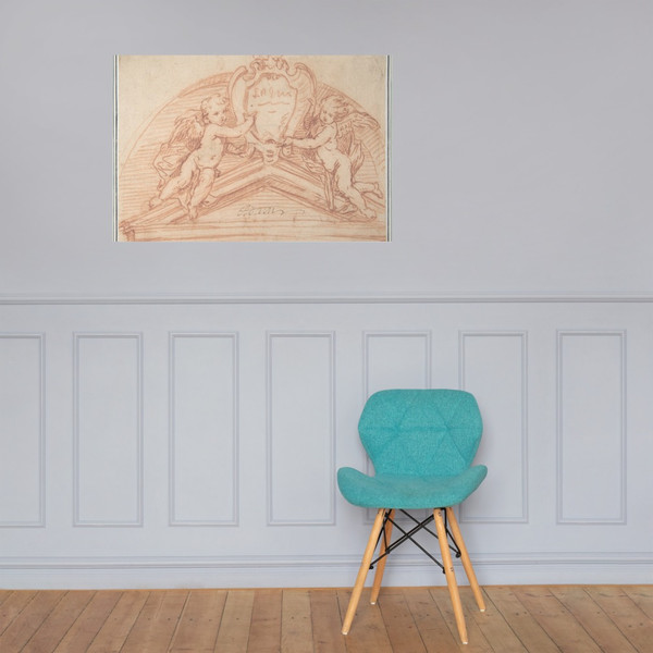 Design for a Pediment - Anonymous, French, 18th century - 18th century - Photo Paper Poster Museum quality 7743661