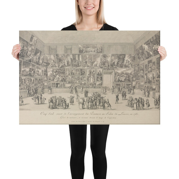 View of the Salon of 1785 - Pietro Antonio Martini - 1785 - Canvas Museum quality 7719884