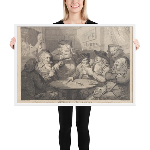 Smithfield Sharpers, or the Countryman Defrauded - John Keyse Sherwin - April 10, 1787 - Photo Paper Framed Poster Museum quality 7737812