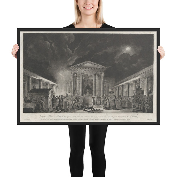 Temple of Isis at Pompeii (illustration to "Voyage pittoresque de Naples et de Sicile") - Edouard Gautier-Dagoty - ca. 1781 - Matte Paper Framed Poster Museum quality 7739470
