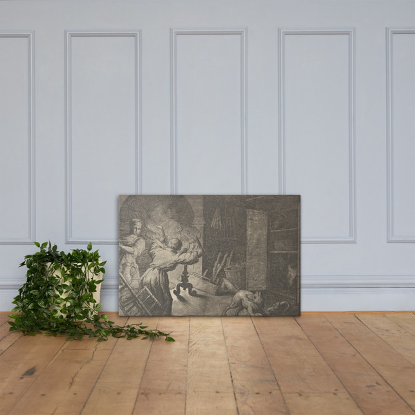 Renard Escapes with a Chicken that he Stole from a Clergyman's Table from Hendrick van Alcmar's Renard The Fox - Allart van Everdingen - 1650–75 - Canvas Museum quality 7725040