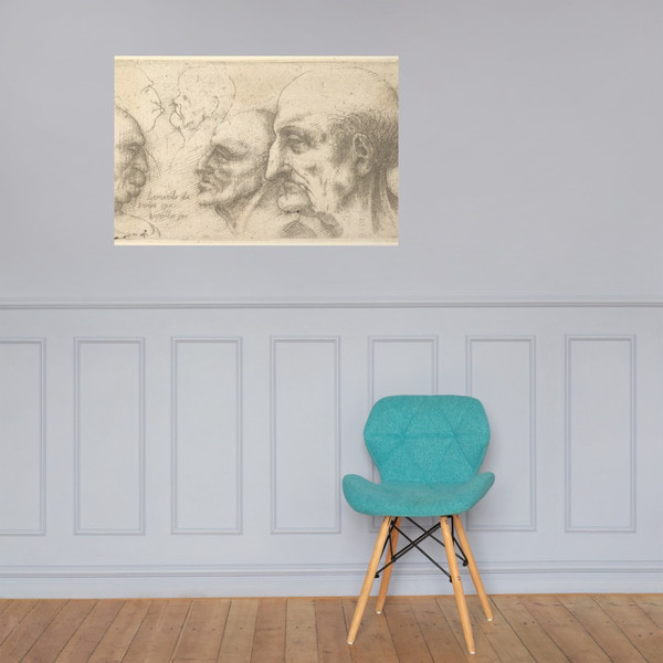 Five Heads - Wenceslaus Hollar - 1644–52 - Photo Paper Poster Museum quality 7741276