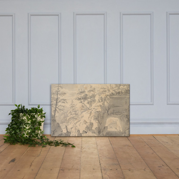 A Mountainous Landscape with Travellers on a Road - Jan van Aken - ca. 1650–55 - Canvas Museum quality 7744951