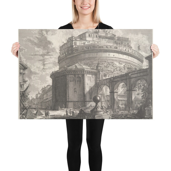 View of the Mausoleum of the Emperor Hadrian (now called Castel S. Angelo) from the rear, from Vedute di Roma (Roman Views) - Giovanni Battista Piranesi - ca. 1756 - Photo Paper Poster Museum quality 7742507