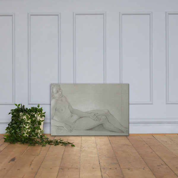 Study of a Reclining Female Nude - Charles Antoine Coypel - 1710–50 - Canvas Museum quality 7738310