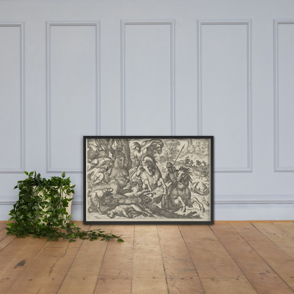 Bear Hunt, from 'Hunting Scenes VI' - Antonio Tempesta - 1609 - Photo Paper Framed Poster Museum quality 7737485