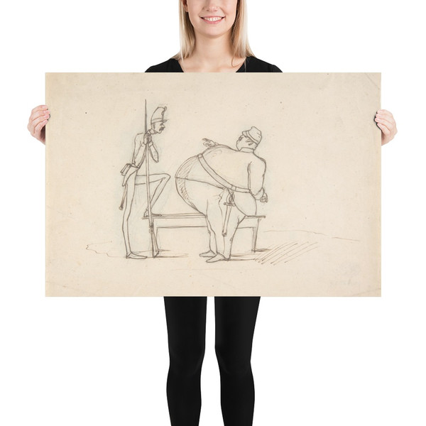 Caricature of Two Soldiers - Anonymous, Italian, 19th century - 1800–1900 - Paper Poster Museum quality 7739587