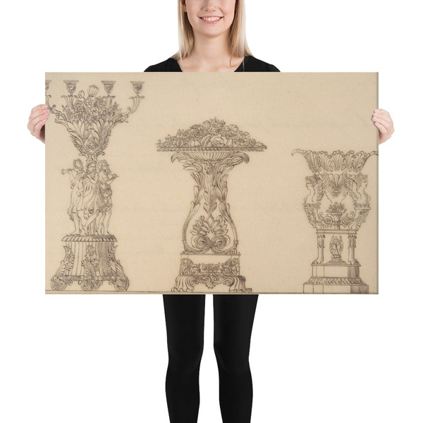 Designs for Planters - Anonymous, French, 19th century - 19th century - Canvas Museum quality 7704677