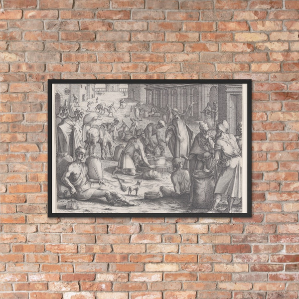 Les Mesureurs de Grains (The Grain Measurers) - Jacques Callot - ca. 1610 - Photo Paper Framed Poster Museum quality 7723803