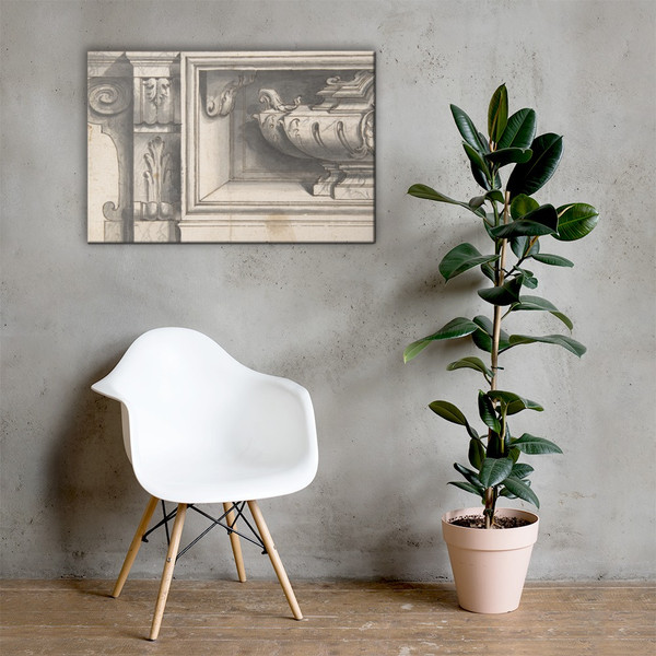 Design for a Sarcophagus or an Urn in a Niche - Anonymous, Italian, Piedmontese, 18th century - 1700–1780 - Canvas Museum quality 7745618