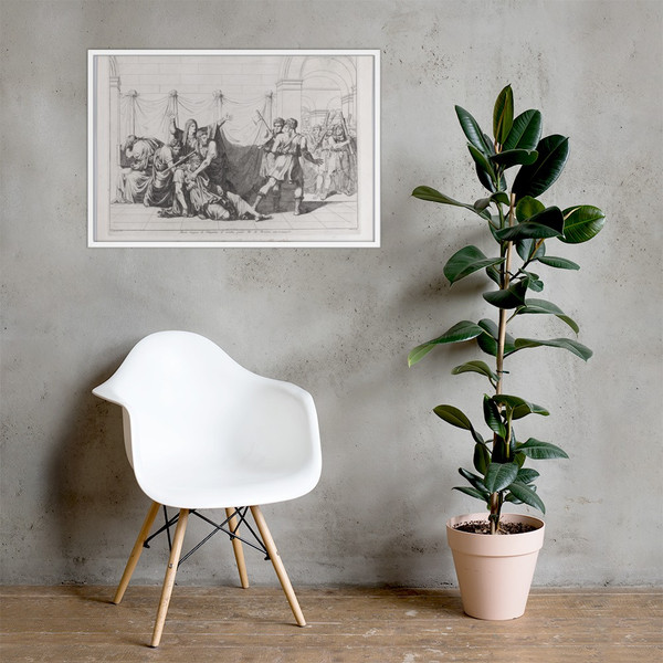 Plate 14: The Tragic Death of Tarquin the Elder; from volume I of Rollin's 'Istoria Romana' - Bartolomeo Pinelli - 1818 - Matte Paper Framed Poster Museum quality 7737452