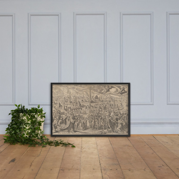 The Fall of Babylon - Philips Galle - 1569 - Photo Paper Framed Poster Museum quality 7747775