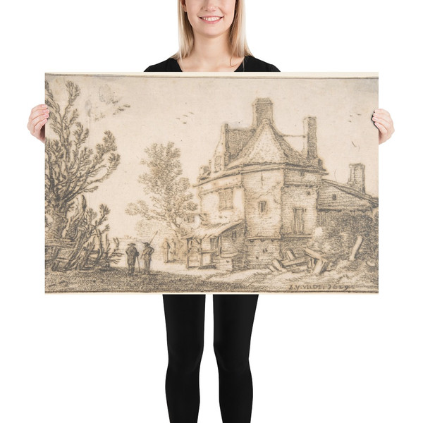 Landscape with an Inn - Esaias van de Velde - 1629 - Paper Poster Museum quality 7743474