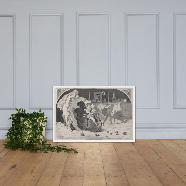 The New Year – 1869 – Drawn by Winslow Homer (Harper's Weekly, Vol. VIII) - Winslow Homer - January 9, 1869 - Photo Paper Framed Poster Museum quality 7747364