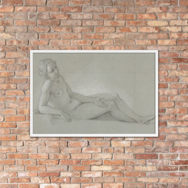 Study of a Reclining Female Nude - Charles Antoine Coypel - 1710–50 - Photo Paper Framed Poster Museum quality 7738325