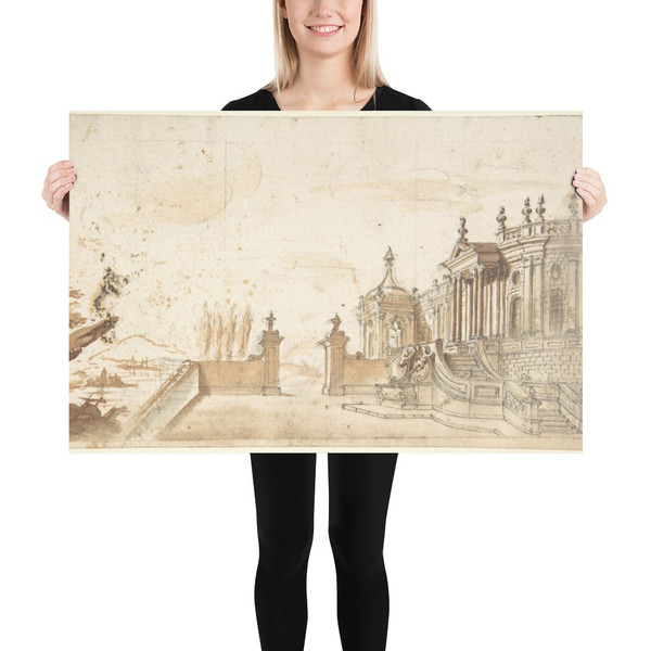 Architectural Fantasy - Anonymous, Italian, Piedmontese, 18th century - 1700–1780 - Photo Paper Poster Museum quality 7745469