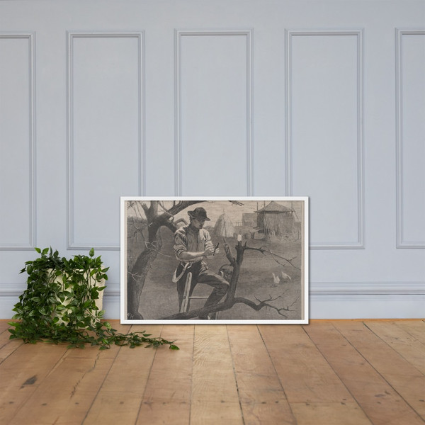 Spring Farm Work – Grafting (Harper's Weekly, Vol. XIV) - Winslow Homer - April 30, 1870 - Photo Paper Framed Poster Museum quality 7747406