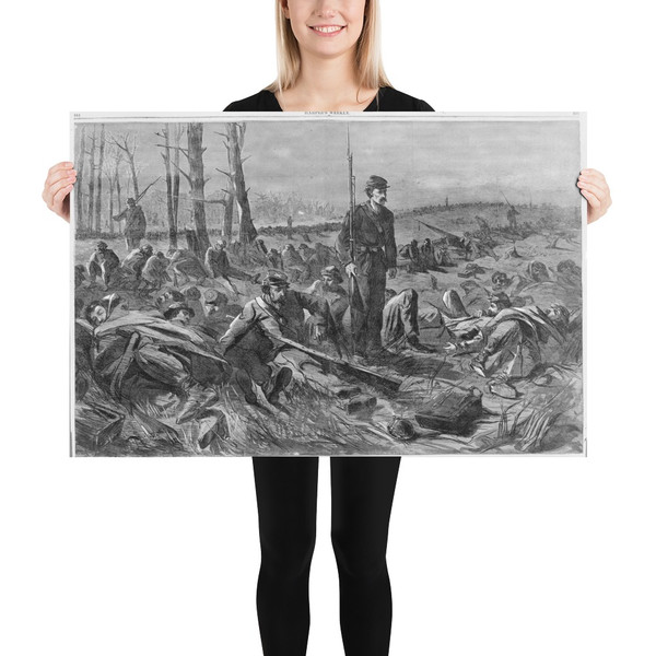 Army of the Potomac – Sleeping on Their Arms (Harper's Weekly, Vol. VIII) - Winslow Homer - May 28, 1864 - Photo Paper Poster Museum quality 7747373