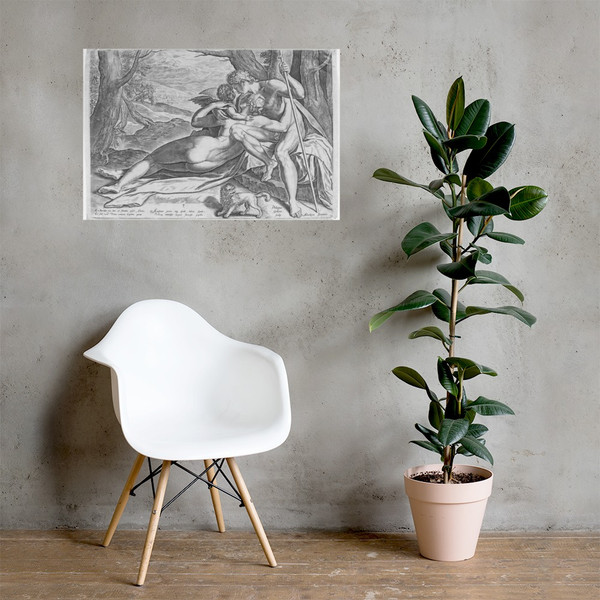 Venus and Adonis, from the series The Story of Adonis - Philips Galle - ca. 1579 - Photo Paper Poster Museum quality 7724356