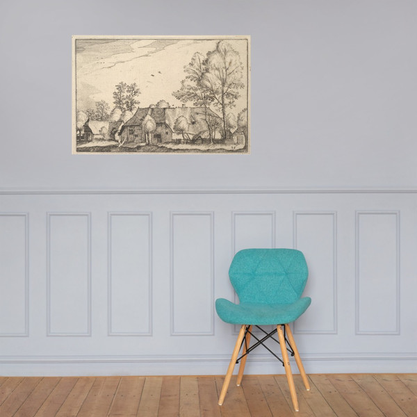 Large Farm, plate 10 from Regiunculae et Villae Aliquot Ducatus Brabantiae - Claes Jansz. Visscher - ca. 1610 - Paper Poster Museum quality 7723539