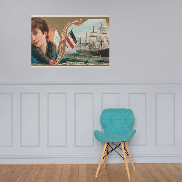 Steamship Trave, North German Lloyd Steamship Company, from the Ocean and River Steamers series (N83) for Duke brand cigarettes - W. Duke, Sons & Co. - 1887 - Paper Poster Museum quality 7738002