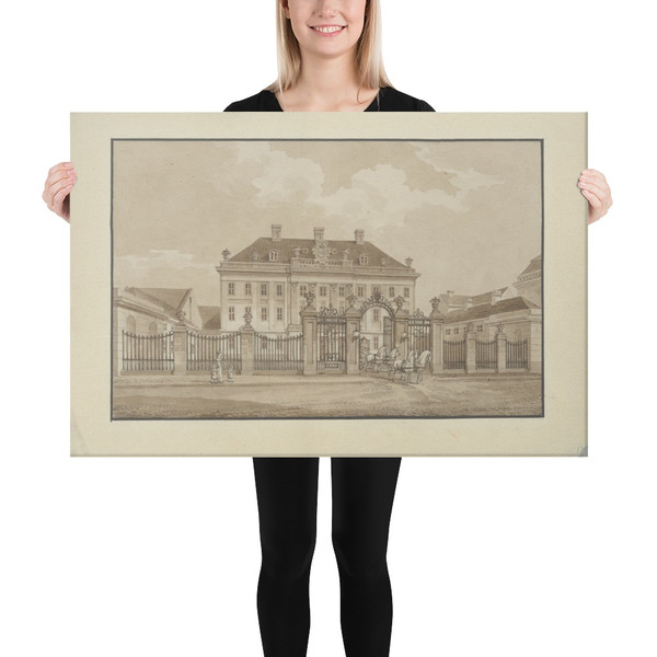 The facade of Schimmelmann's Mansion on Bredgade, Copenhagen, from the North-West - Heinrich Gustav Ferdinand Holm - ca. 1823 - Canvas Museum quality 7739842