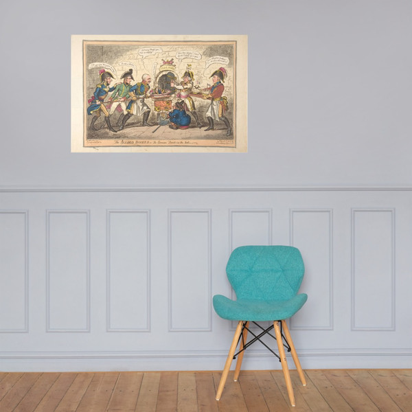 The Allied Bakers or the Corsican Toad in the Hole - George Cruikshank - April 1, 1814 - Paper Poster Museum quality 7739743