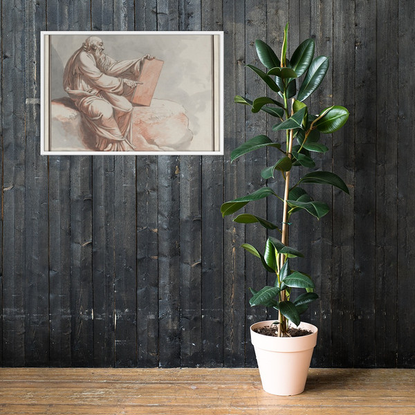 A Prophet Seated on a Rock - Johann Heinrich Lips - 1780 - Photo Paper Framed Poster Museum quality 7741646