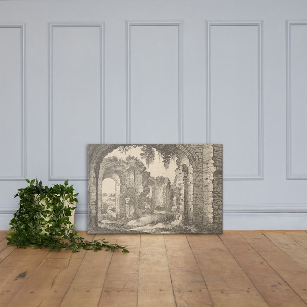 Roman Ruins - Wenceslaus Hollar - 1673 - Canvas Museum quality 7740962