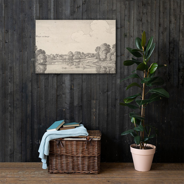 Views of countryside near Albury, Surrey - Wenceslaus Hollar - 1645 - Canvas Museum quality 7725365