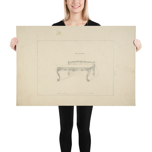 Design for a Sidetable, Louis Quatorze Style - Robert William Hume - 1835–1900 - Photo Paper Poster Museum quality 7724199