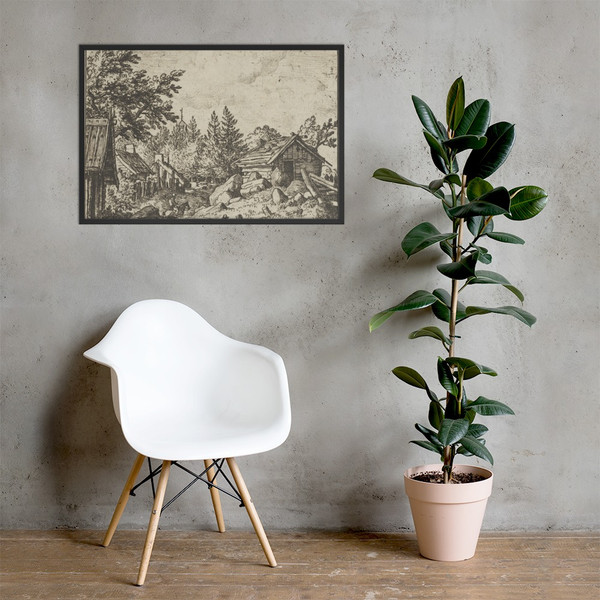 The Hamlet on the Montainous Ground - Allart van Everdingen - Photo Paper Framed Poster Museum quality 7739302