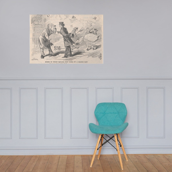 Scene in Union Square On a March Day (Harper's Weekly, Vol. IV) - Winslow Homer - April 7, 1860 - Photo Paper Poster Museum quality 7723574